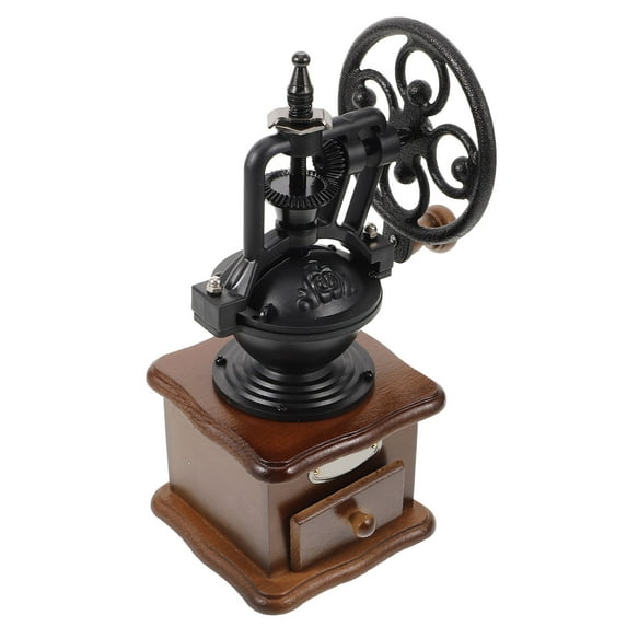 TEHAUX Manual Coffee Bean Compact Black Wood and Mill for Fresh and Easy Grinding