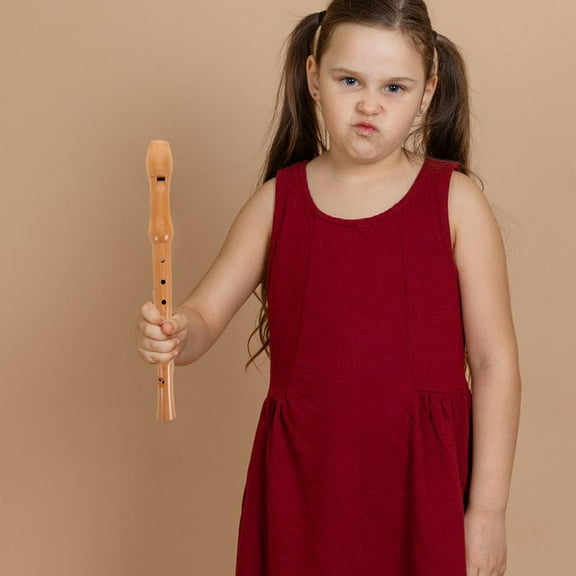 TEHAUX Beginner Flute Instrument Wood Khaki 1Pack Music Education