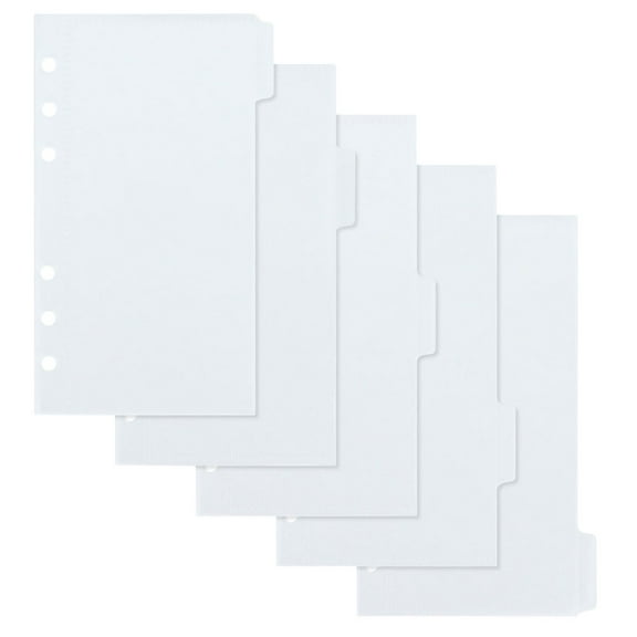 TEHAUX Transparent Binder Pockets 5-Pack Index Divider Sleeves 6.6 x 3.6 Inches for Organizing Documents