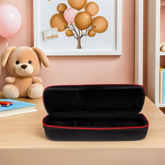 TEHAUX Portable Black Eva Microphone Case with Quick Access Zipper Closure