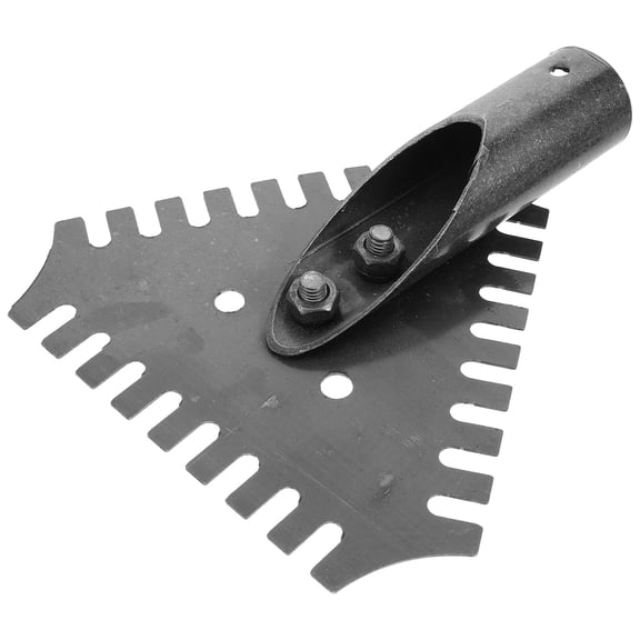 TEHAUX Black Metal Ice Shovel, Professional Snow and Ice Removal, Saw Tooth Design