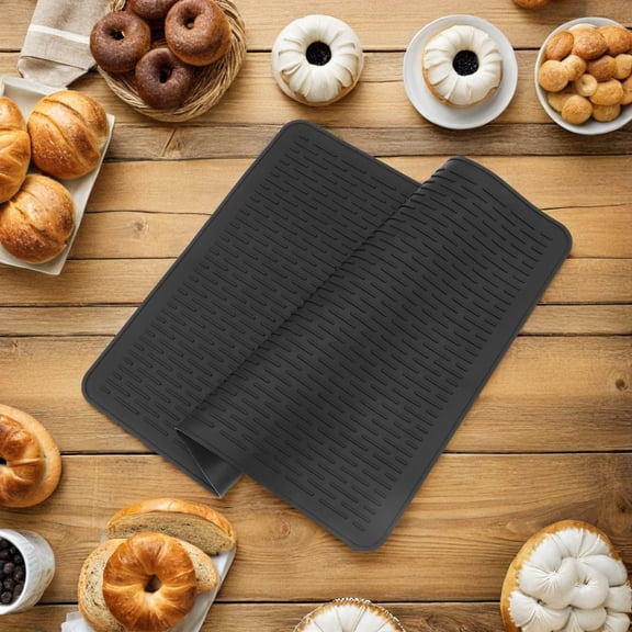 TEHAUX Heatproof Worktop Protector Silicone Black for Stoves and Counters