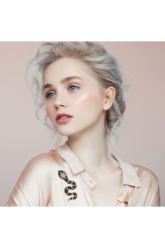 Black Snake Brooch Pin Metal Animal Jewelry Accessory for Clothes Decoration and Fashion Statement