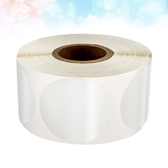 TEHAUX Round White BOPP Sticker Roll, 500 Pieces, 1 Inch Sealing Labels for Packaging, Office, and Craft Use