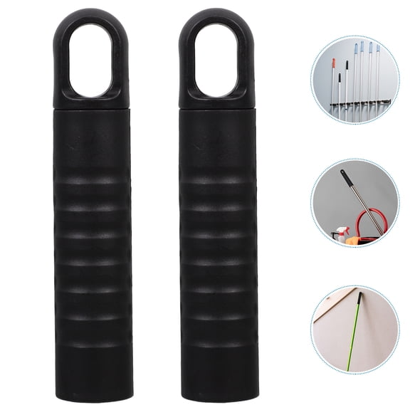 TEHAUX Black Mop Replacement Grips with Anti- Design and Hanging Hole, 2 Pieces for Easy Cleaning