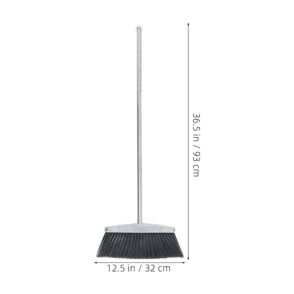 TEHAUX Heavy Duty Dark Grey Broom 1-Pack Commercial Floor Sweeper for Indoor and Outdoor Cleaning Use