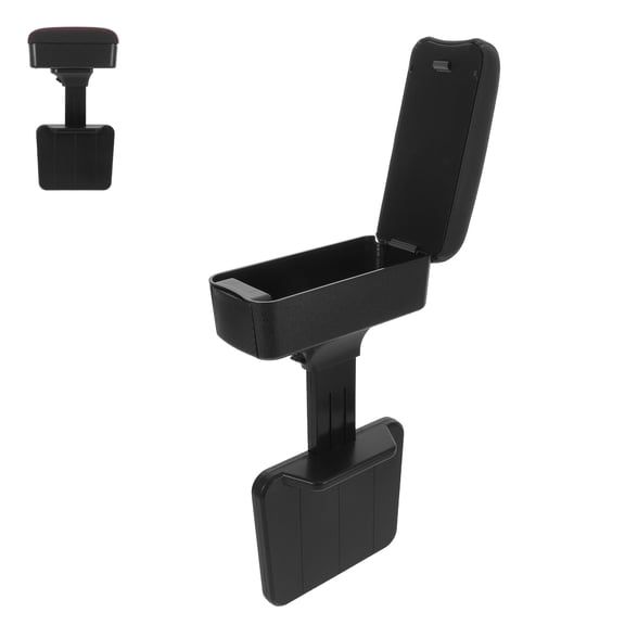 TEHAUX Universal Car Armrest Box Black Center Console Storage Organizer with Comfortable Armrest