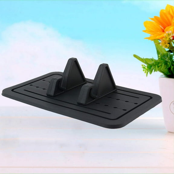 TEHAUX 1Pc Black Silicone Mobile Phone Holder for Car Dashboard and Desktop