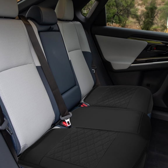 TEHAUX Black PU Rear Bench Seat Cover Protector Full Coverage Comfortable Fit