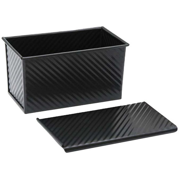TEHAUX Nonstick Carbon Steel Loaf Pan with Lid, Bread Baking Mold, Black Bakeware for Cakes and Bread