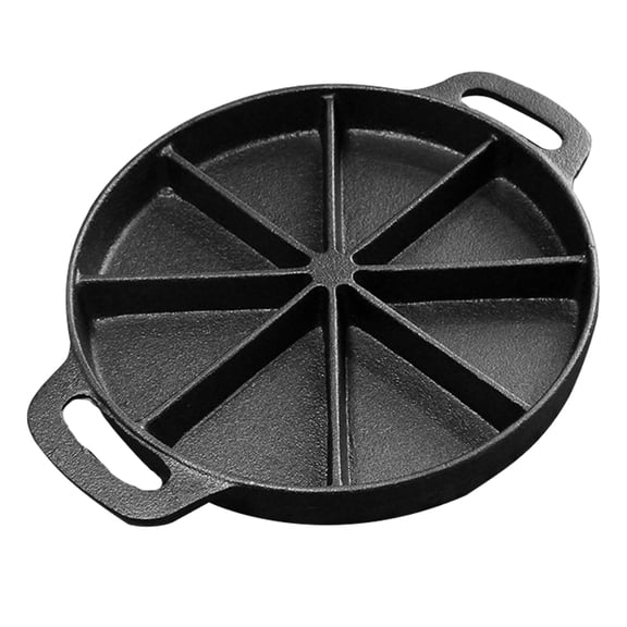 TEHAUX Nonstick Cast Iron Bread Pan with Divided Compartments and Double Handles