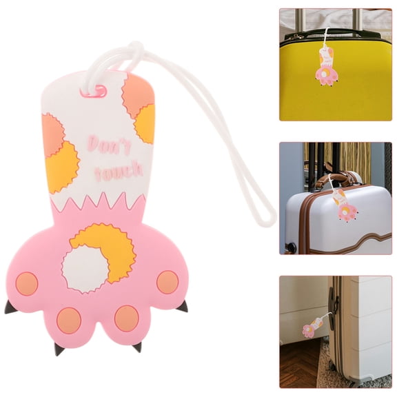 TEHAUX Cat Paw Luggage Tag Bag Backpack for Kids Suitcase Travel Child Pink