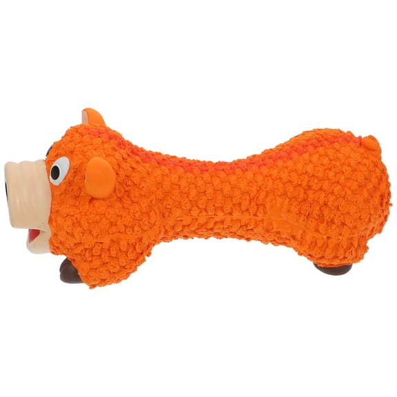 TEHAUX Puppy Toy Pig Pet Toy Latex Orange 1Set
