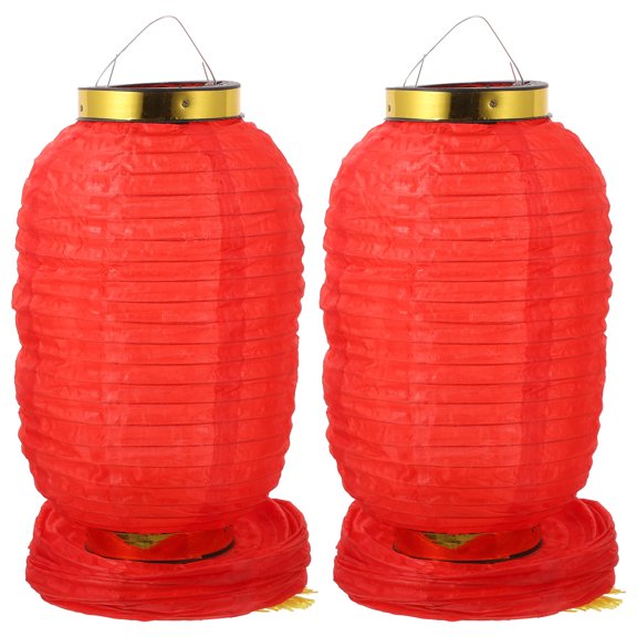 TEHAUX Foldable Red Lantern with Steel Wire Frame, New Year Spring Festival Hanging Party Home Indoor Outdoor Decoration