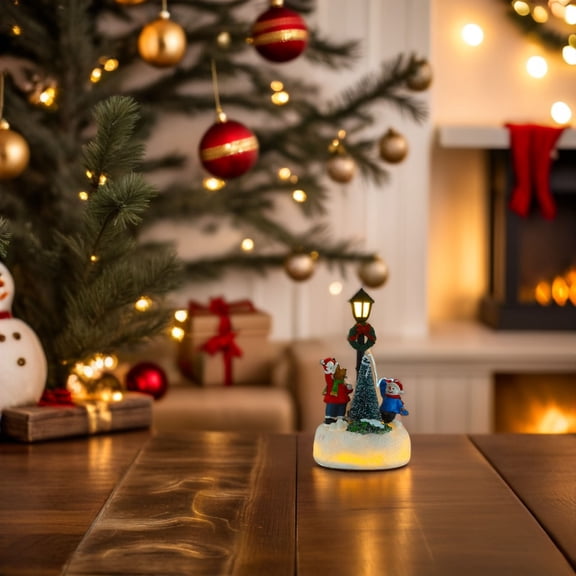 TEHAUX Battery Operated Snowman LED Christmas Desk Decor Multi Resin Festive Ambiance