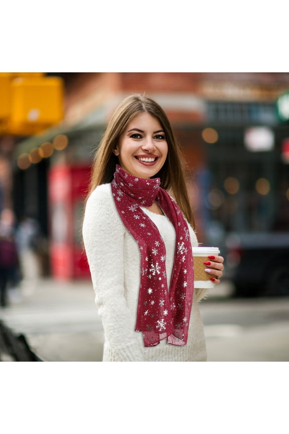 Christmas Scarf Women Snowflake Material Miss
