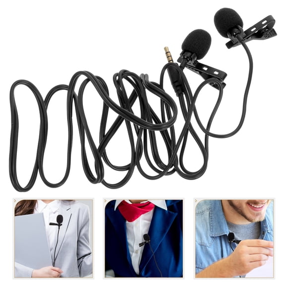 TEHAUX Clip-On Microphone Black for Smartphone Interviews, Clear Audio Recording, 1 Piece