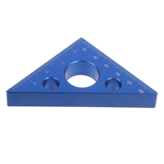 TEHAUX Durable Blue Carpenter Measuring Layout Tool Aluminum Triangle Ruler for Precise Woodworking