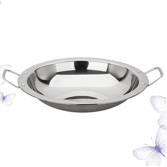 TEHAUX 26cm Stainless Steel Induction Cooker Fry Pan Hot Pot Cookware for Home and Outdoor Cooking