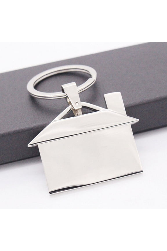 Creative Metal House Keychain Silver for Key Holding Perfect Gift and Pendant Decoration 3.1 x 1.5 inches