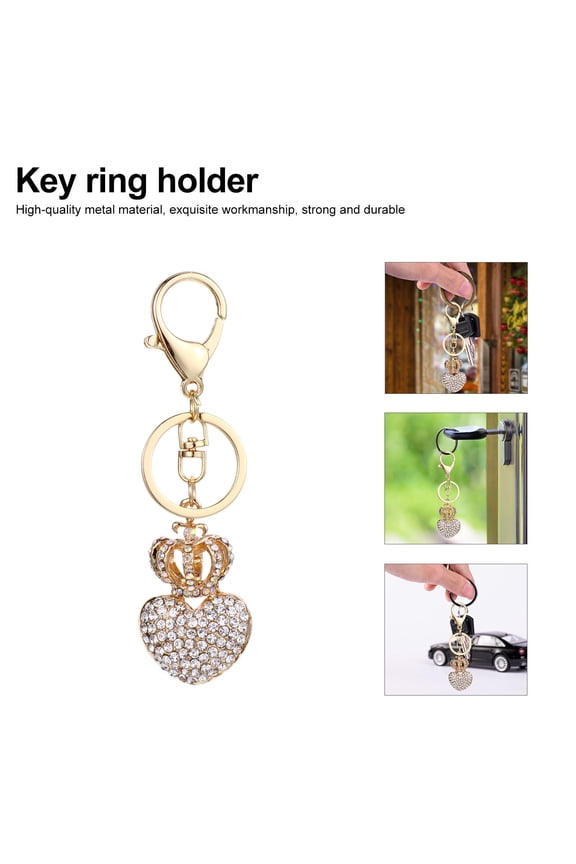 Crown Keychain Rings Pendant Cute Keychains for Boyfriend Child White