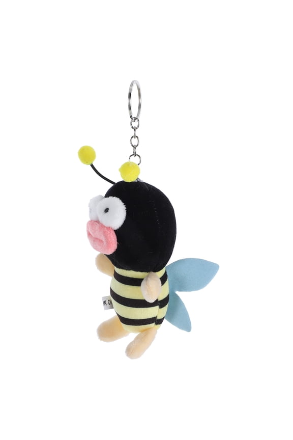 Cute Black Plush Bee Keychain Charm for Decor Made with PP Cotton and Metal, Ideal Gift for Friends and Family