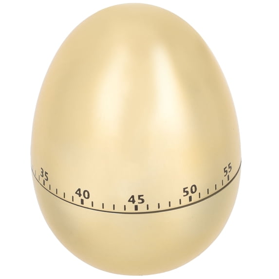 TEHAUX 1Set Egg-Shape Timer for Kitchen and Classroom Activities Golden ABS Iron Mechanical Countdown Time Reminding