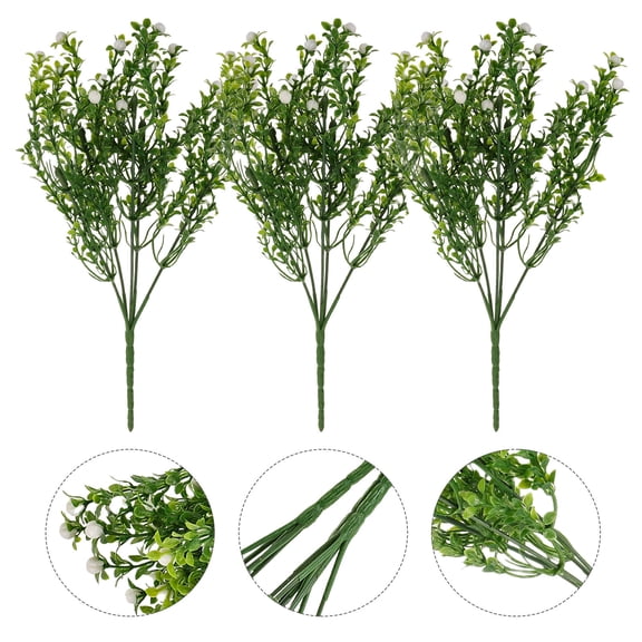 TEHAUX Decorative Green Plastic Twigs 3 Pieces Realistic Design for Vase Party Arrangements Home and Office Decor