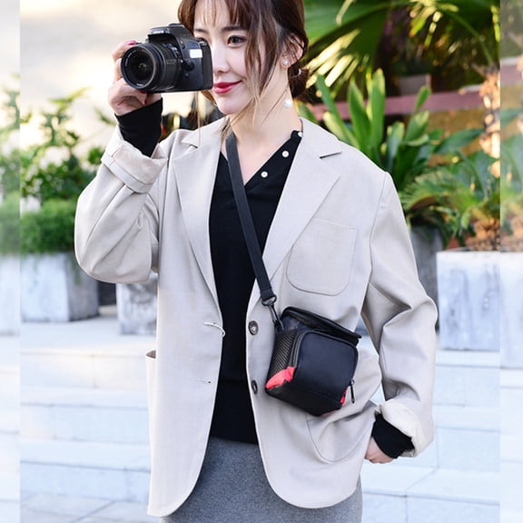 TEHAUX Black Camera Bag Lightweight with Polyester and Aluminum, Multiple Carrying Options for Photography and Travel