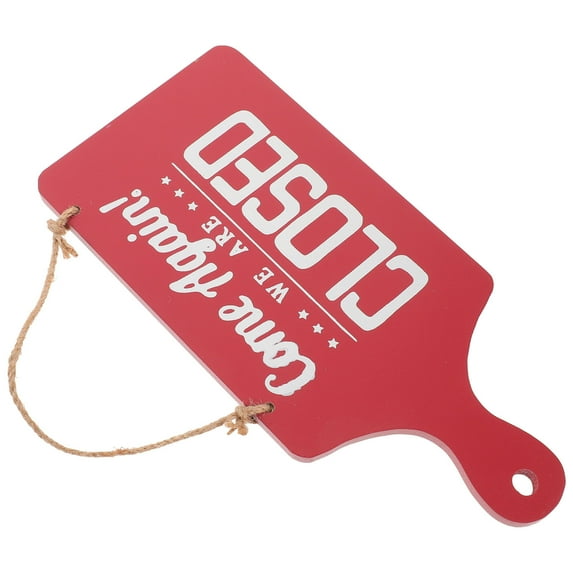 TEHAUX Double-sided Open Closed Sign Red Wood for Shop Owners 1Pcs 9.8x4.7x0.3In