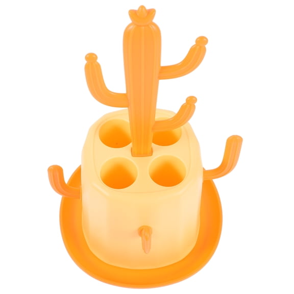TEHAUX Cactus Shaped Bottle Drying Holder Orange 1Pack 25x14cm Back to School