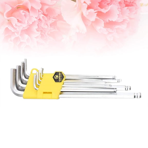 TEHAUX Durable Multi Color Allen Wrench Set with BallEnd Design for Repair Use Chromium Vanadium Alloy Steel 9 Pcs