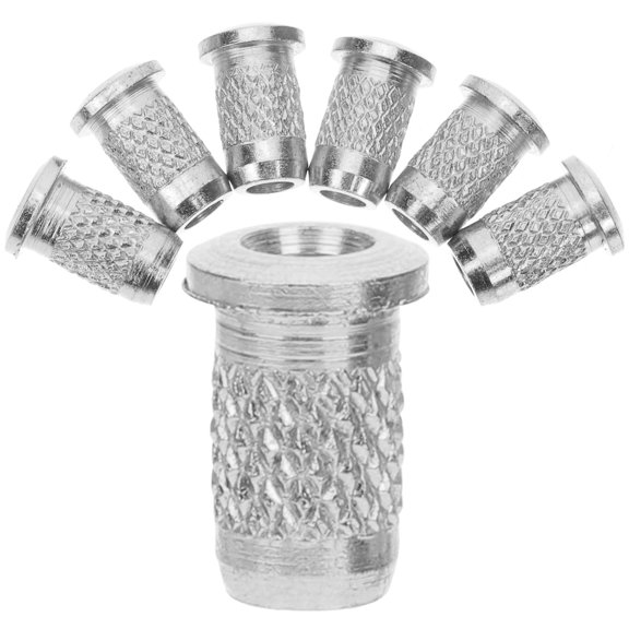 TEHAUX Electric Guitar Accessories 6Pcs Metal String Ferrules Silver