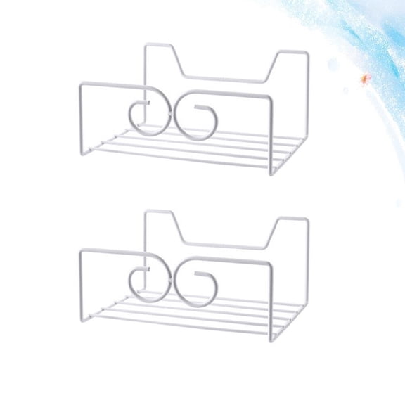 TEHAUX Elegant White Iron Handbag Storage Rack Punch Free Wall Hanging Shelf for Home Decoration 2PCS