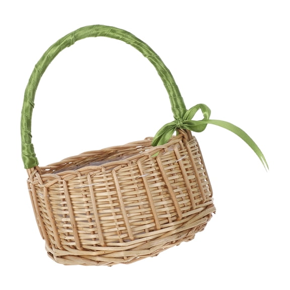TEHAUX Handmade Small Wicker Basket with Handle for Elegant Wedding and Home Decor