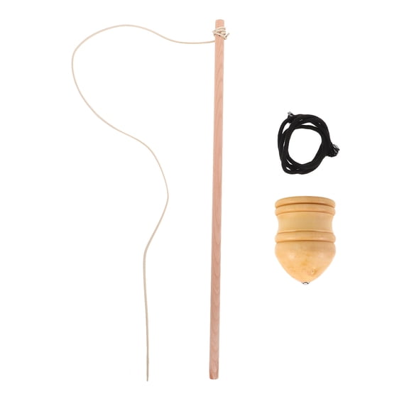 TEHAUX Wooden Spinning Tops For Kids Hand-eye Coordination Development Spinning Toys 1 Set