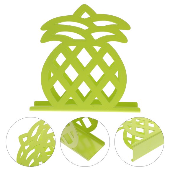 TEHAUX Farmhouse Style Green Metal Napkin Rack with Pineapple Design for Tabletop Display
