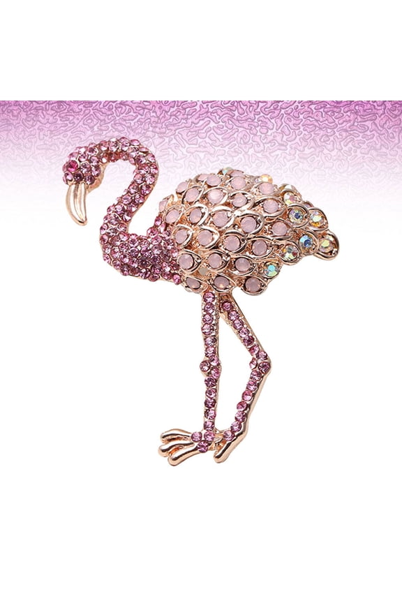 Flamingo Brooch Pin for Women, Alloy Clip Accessory, Multi-Purpose Fashion Jewelry, 2.5 x 2.5 Inches, Gift for Her