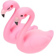 TEHAUX Flamingo Statue Pink Plastic Figurine for Yard and Home Decoration 2Pcs