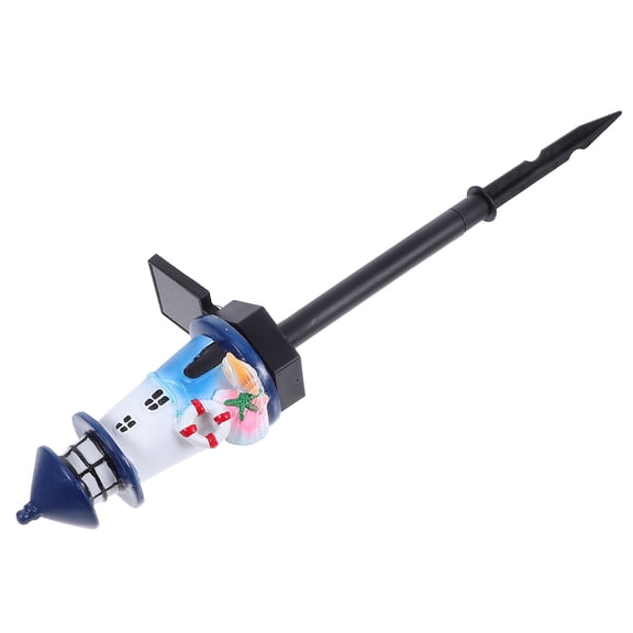 TEHAUX Garden Solar Lights Decorative Realistic Lighthouse Shaped Resin For Outdoor 1Pack