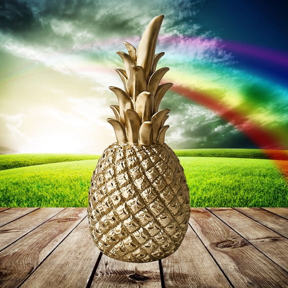 TEHAUX  Gold Pineapple Statue Large Size Decoration Shaped Ornament