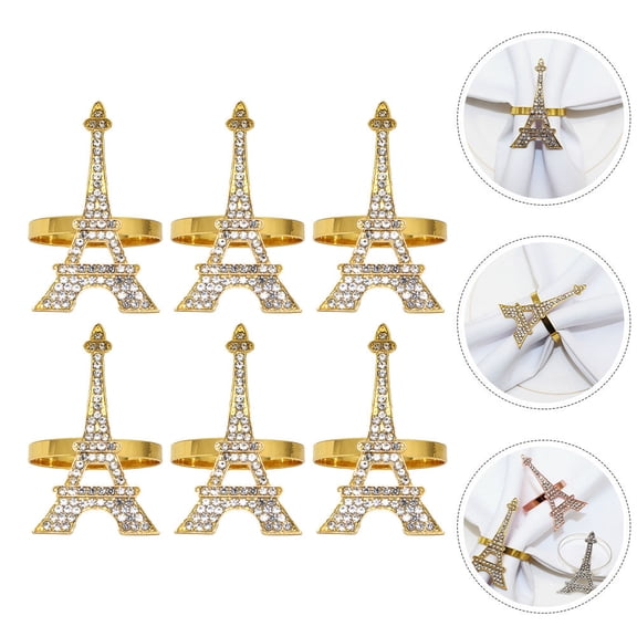 TEHAUX 6Pcs Elegant Napkin Set, Alloy Buckles for Family Gatherings, Weddings, Dinner Parties, Home Decor