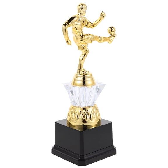 TEHAUX Golden Soccer Trophy Plastic Award Cup Ideal for Championship and Participation Recognition