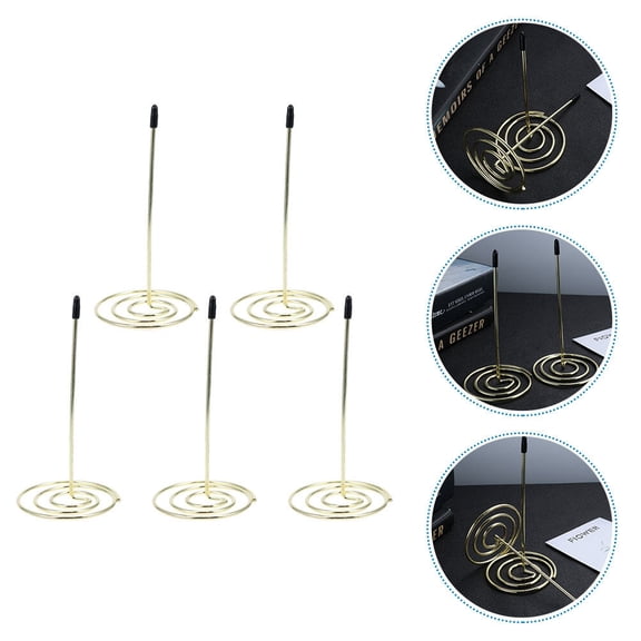TEHAUX Golden Stainless Steel Receipt Holder for Office and Restaurant Storage, Ticket Stabber, 5Pcs