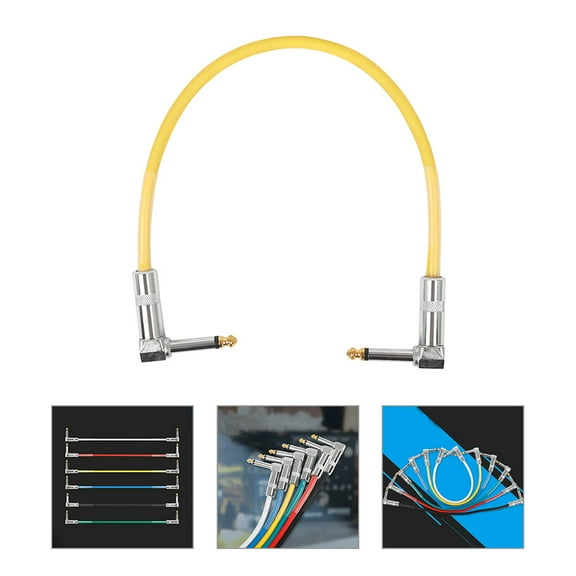 TEHAUX Guitar Cables 1Set Yellow Minimalist Design For Stable Connection In Various Occasions