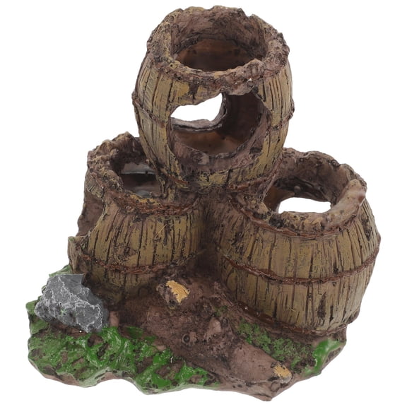 TEHAUX Fish Tank Hideout House Resin Brown 1Pack