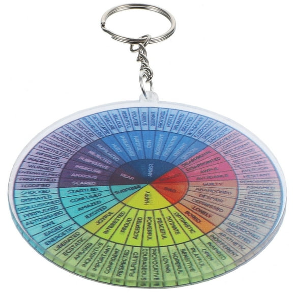 TEHAUX Hanging Feeling Wheel Metal Keychain Emotion Wheel Keychain Emotions Wheel Keychain