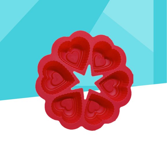 TEHAUX Shaped Silicone Mold with 6 Cavities for Cake, Jelly, Candy, Chocolate Baking and Decoration