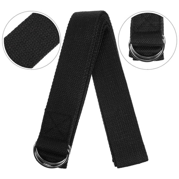 TEHAUX Black Fitness Stretch Belt for Yoga and Workout with Reliable High Density Weave