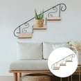 thumbnail image 1 of TEHAUX Iron Wood Wall-Mounted Flowerpot Storage Rack 1Pack Staircase Shape Rustic Style Home Decor, 1 of 8